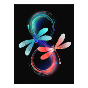 Infinity with glowing dragonflies photo print