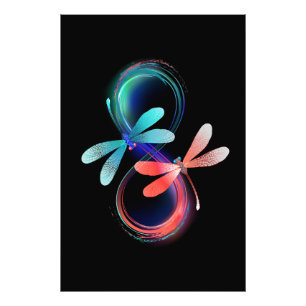 Infinity with glowing dragonflies photo print