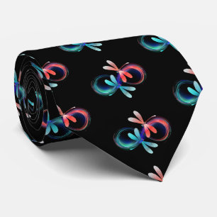 Infinity with glowing dragonflies tie