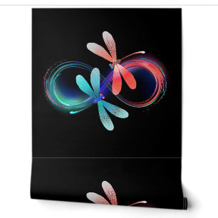 Infinity with glowing dragonflies wallpaper