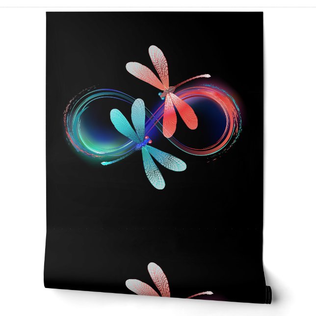 Infinity with glowing dragonflies wallpaper (Unrolling)