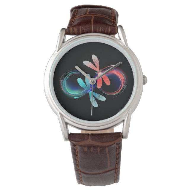 Infinity with glowing dragonflies watch (Front)