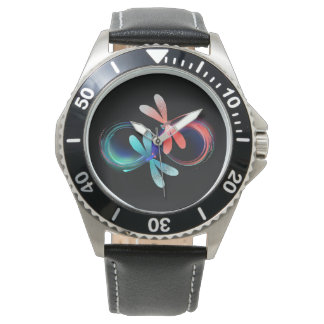Infinity with glowing dragonflies watch