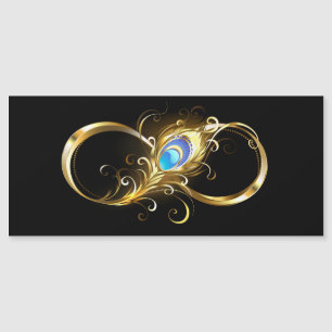 Infinity with Golden Peacock Feather