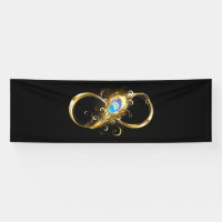 Infinity with Golden Peacock Feather