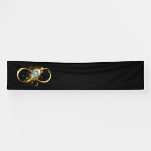 Infinity with Golden Peacock Feather Banner