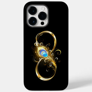 Infinity with Golden Peacock Feather Case-Mate iPhone 14 Pro Max Case