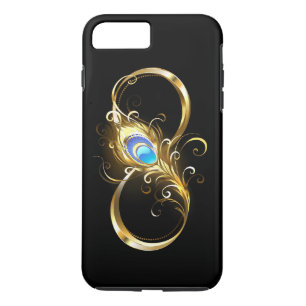 Infinity with Golden Peacock Feather iPhone 8 Plus/7 Plus Case