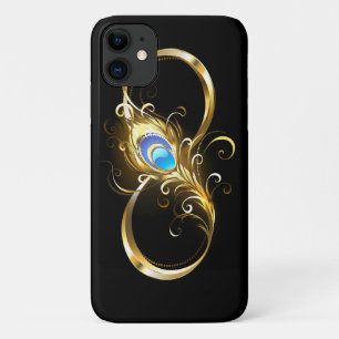Infinity with Golden Peacock Feather iPhone 11 Case