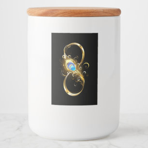 Infinity with Golden Peacock Feather Food Label