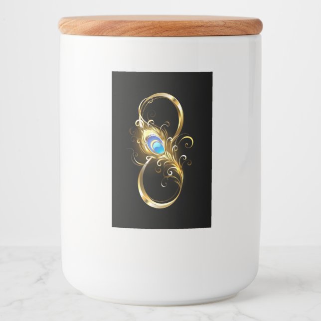 Infinity with Golden Peacock Feather Food Label (Front)