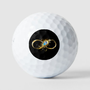 Infinity with Golden Peacock Feather Golf Balls