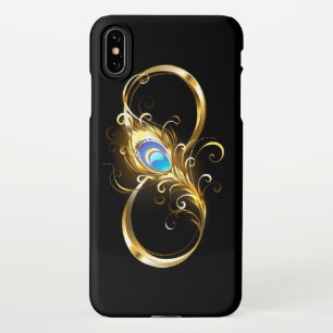 Infinity with Golden Peacock Feather iPhone Case