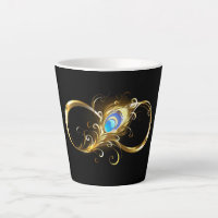Infinity with Golden Peacock Feather