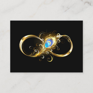 Infinity with Golden Peacock Feather Loyalty Card