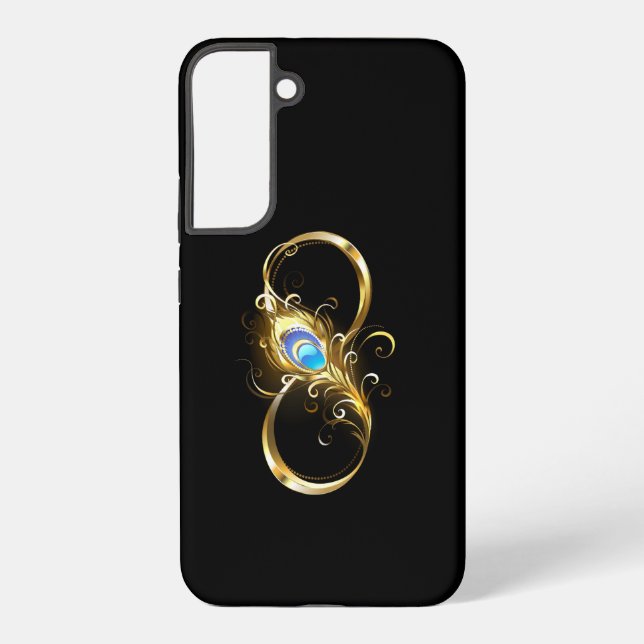 Infinity with Golden Peacock Feather Samsung Galaxy S22+ Case (Back)
