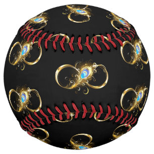 Infinity with Golden Peacock Feather Softball