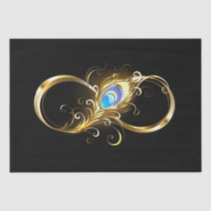 Infinity with Golden Peacock Feather Tissue Paper