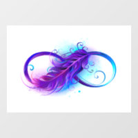 Infinity with Purple Feather