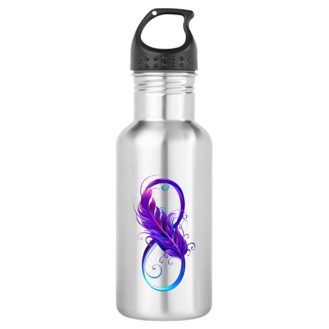 Infinity with Purple Feather 532 Ml Water Bottle (Front)