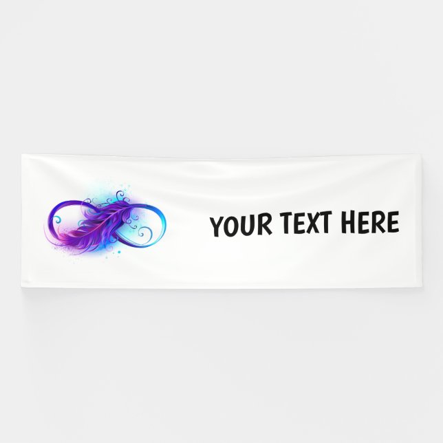 Infinity with Purple Feather Banner (Horizontal)