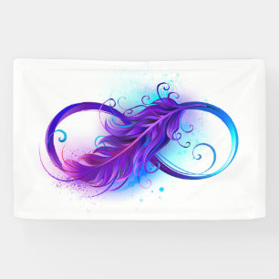 Infinity with Purple Feather Banner