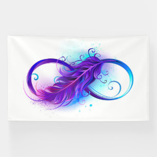 Infinity with Purple Feather Banner