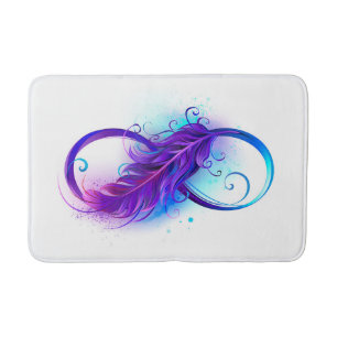 Infinity with Purple Feather Bath Mat