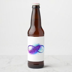 Infinity with Purple Feather Beer Bottle Label