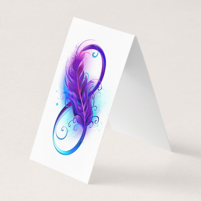 Infinity with Purple Feather Business Card (Front)