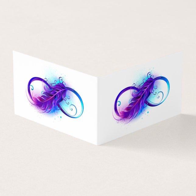 Infinity with Purple Feather Business Card (Outside)