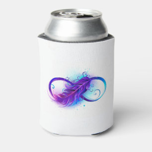 Infinity with Purple Feather Can Cooler