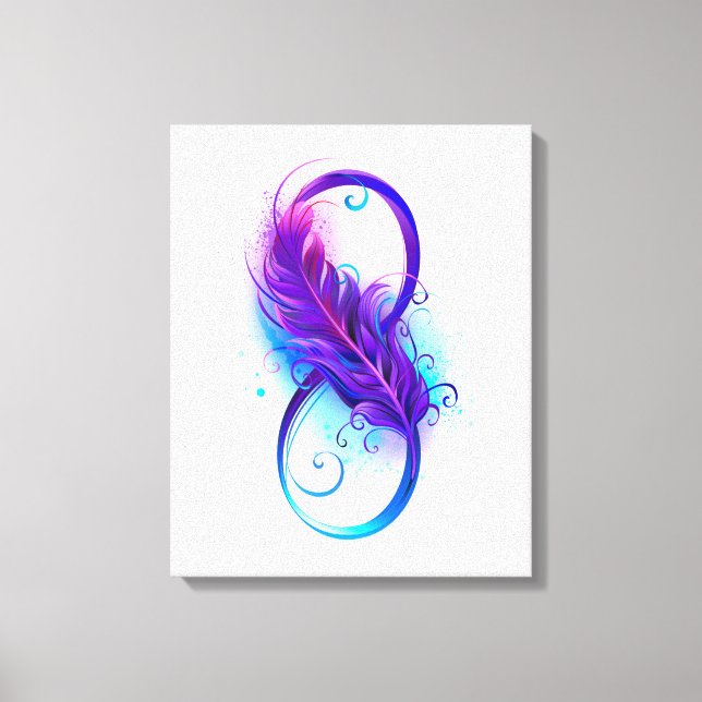 Infinity with Purple Feather Canvas Print (Front)