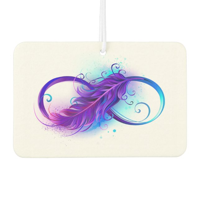 Infinity with Purple Feather Car Air Freshener (Front)
