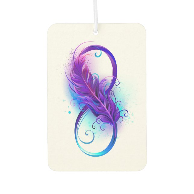 Infinity with Purple Feather Car Air Freshener (Front)