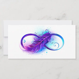 Infinity with Purple Feather Card