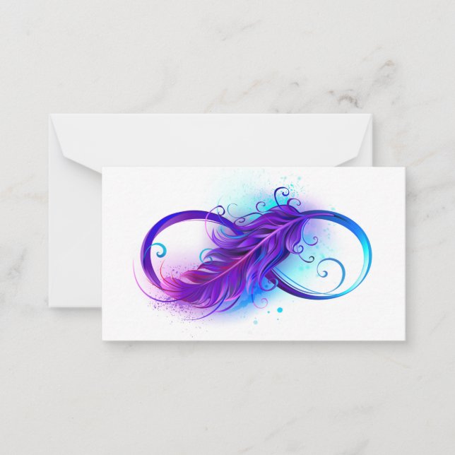 Infinity with Purple Feather Card (Front)