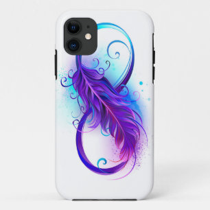 Infinity with Purple Feather iPhone 11 Case