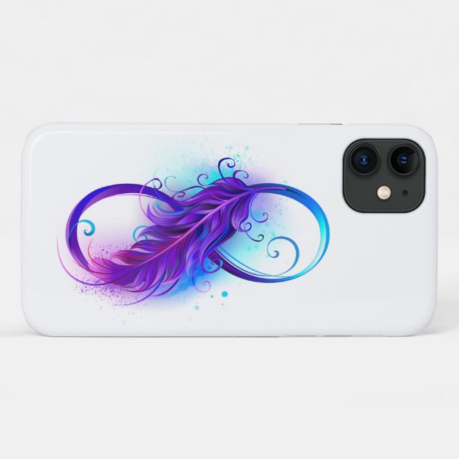 Infinity with Purple Feather Case-Mate iPhone Case (Back (Horizontal))