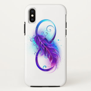 Infinity with Purple Feather iPhone X Case
