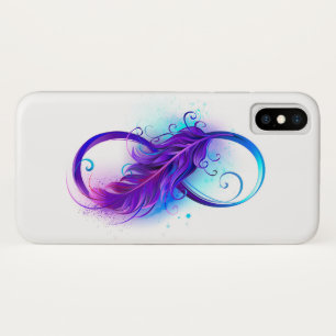 Infinity with Purple Feather iPhone X Case