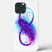 Infinity with Purple Feather