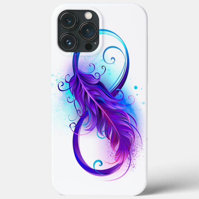 Infinity with Purple Feather Case-Mate iPhone Case (Back)
