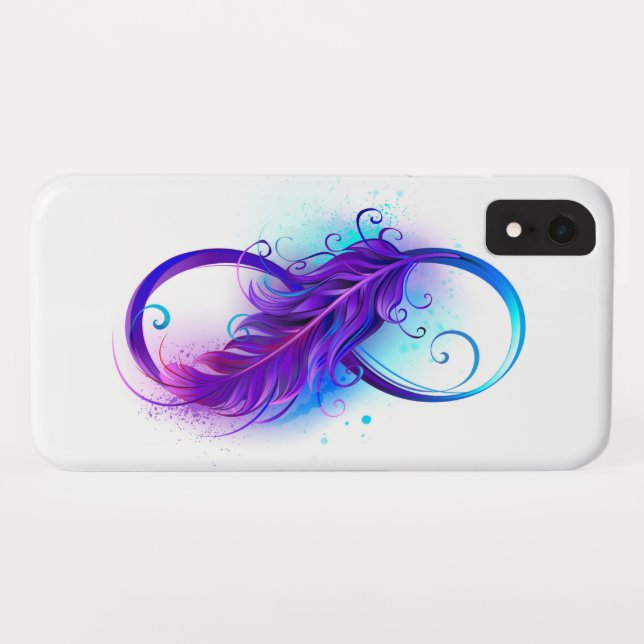 Infinity with Purple Feather Case-Mate iPhone Case (Back (Horizontal))