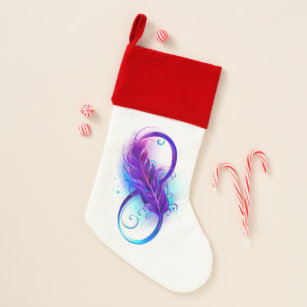 Infinity with Purple Feather Christmas Stocking