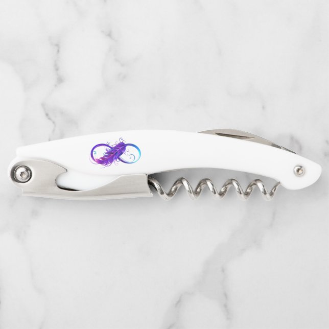Infinity with Purple Feather Corkscrew (Front)