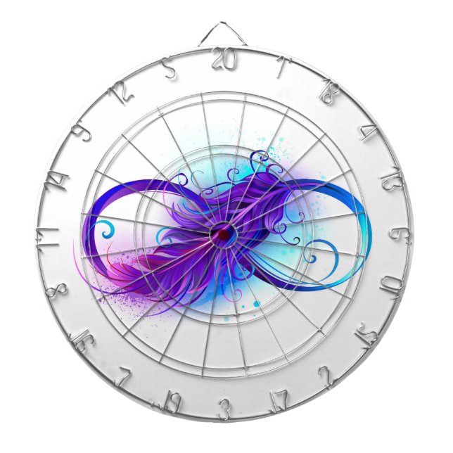 Infinity with Purple Feather Dartboard (Front)