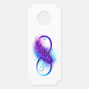 Infinity with Purple Feather Door Hanger