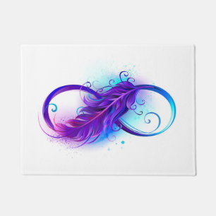 Infinity with Purple Feather Doormat