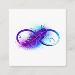 Infinity with Purple Feather Enclosure Card
